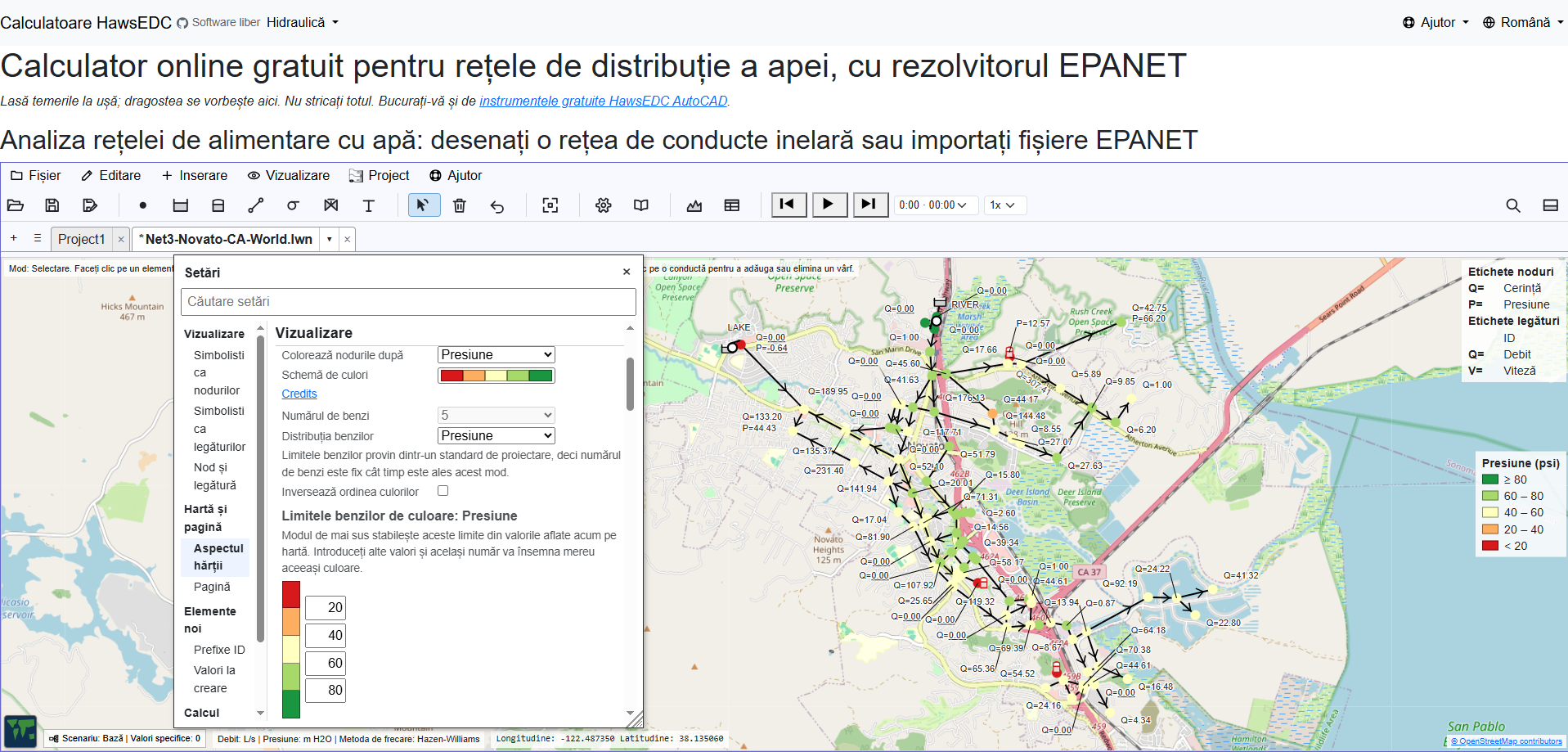 The same software with its entire interface in Romanian.